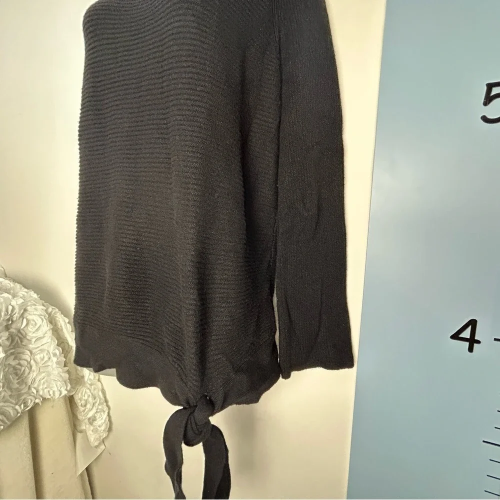 Simply Vera Vera Wang Black Goth Turtleneck‎ Sweater w/Tie Small